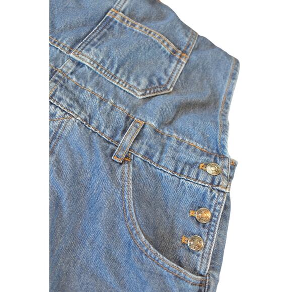 Free People We The Free Women's "Ziggy" Denim Overalls in Sapphire Blue - Picture 6 of 9